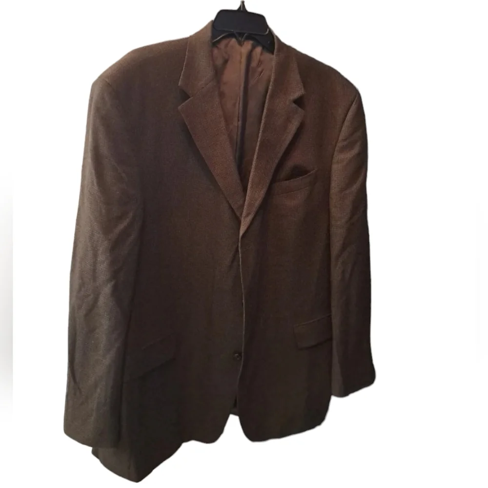 Versini Blazer Mens 48L Silk‎ wool Blend Coat Brown